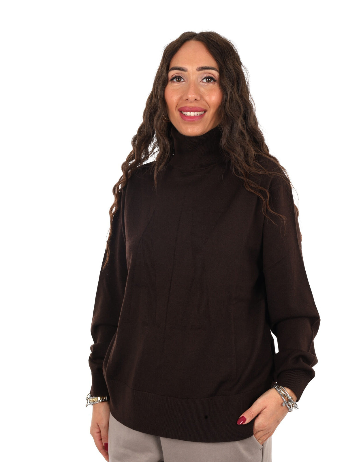 Armani excange pullo maglia da donna marrone