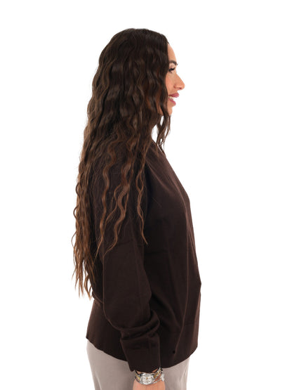 Armani excange pullo maglia da donna marrone