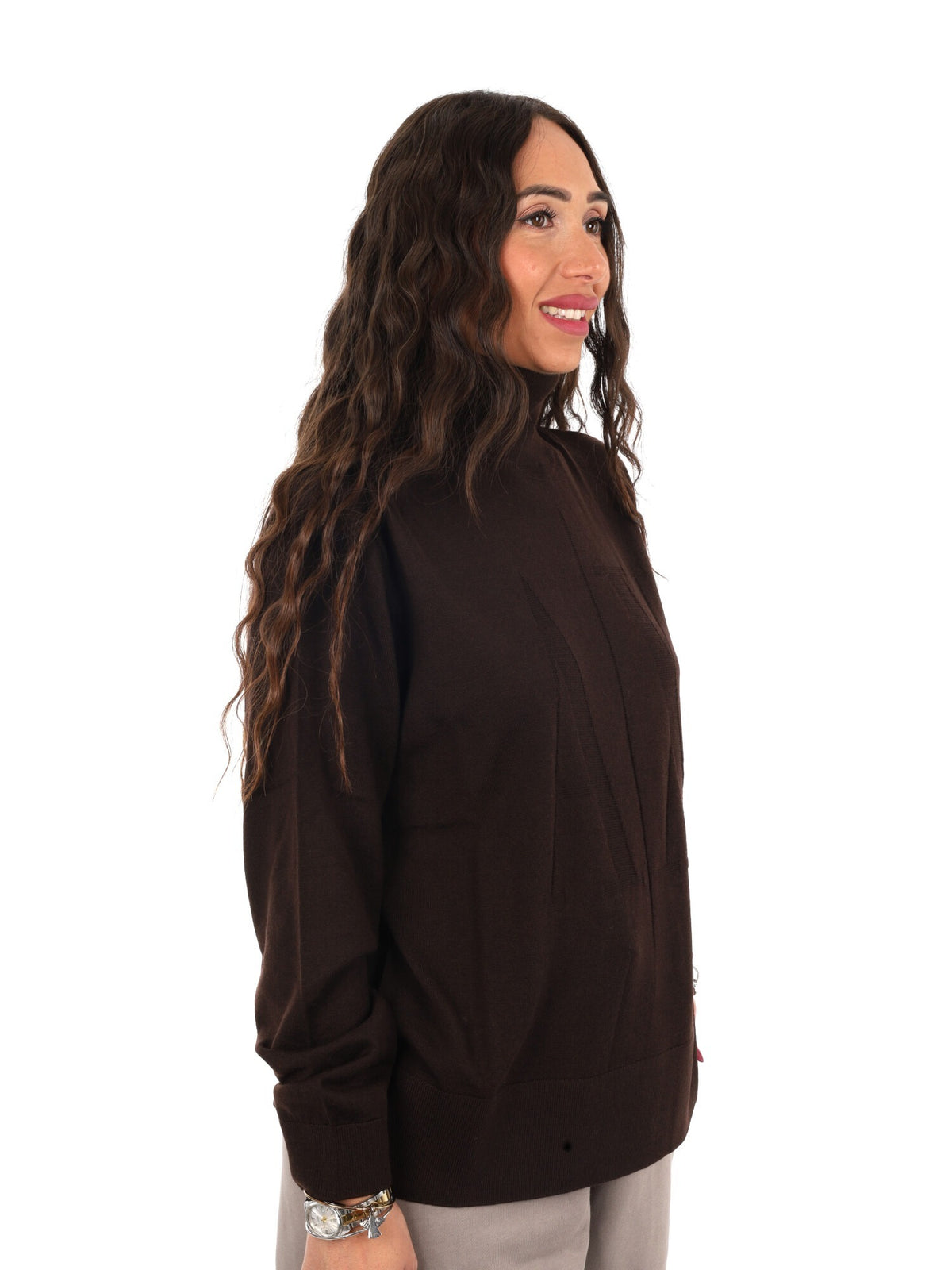 Armani excange pullo maglia da donna marrone