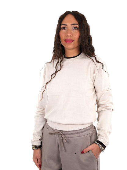 Armani excange pullo maglia da donna panna