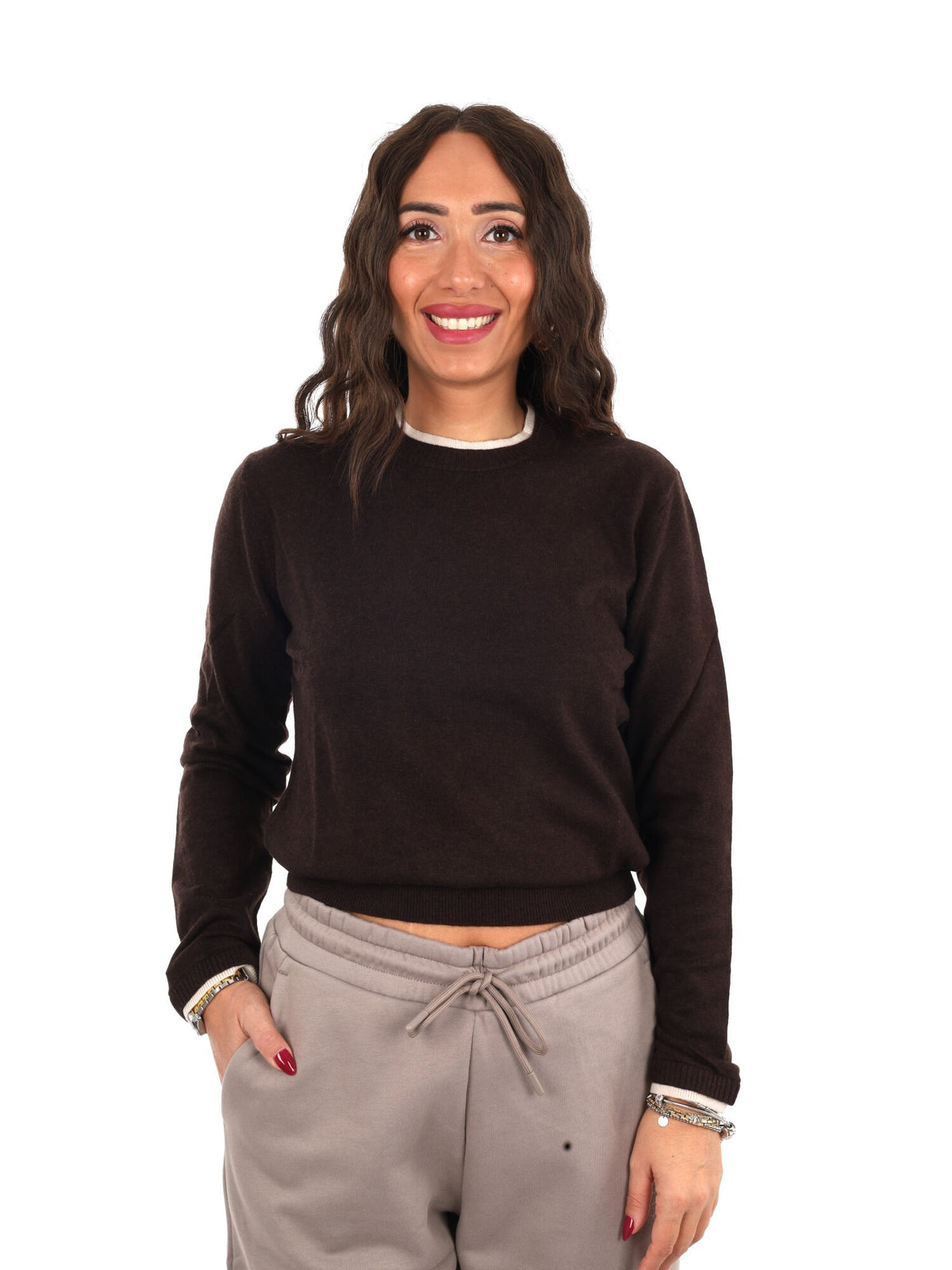 Armani excange pullo maglia da donna marrone