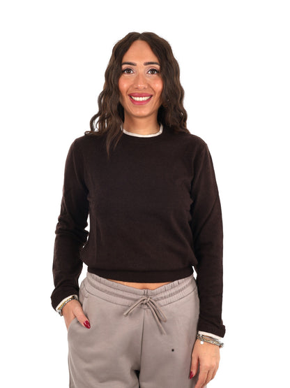 Armani excange pullo maglia da donna marrone