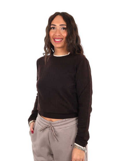Armani excange pullo maglia da donna marrone