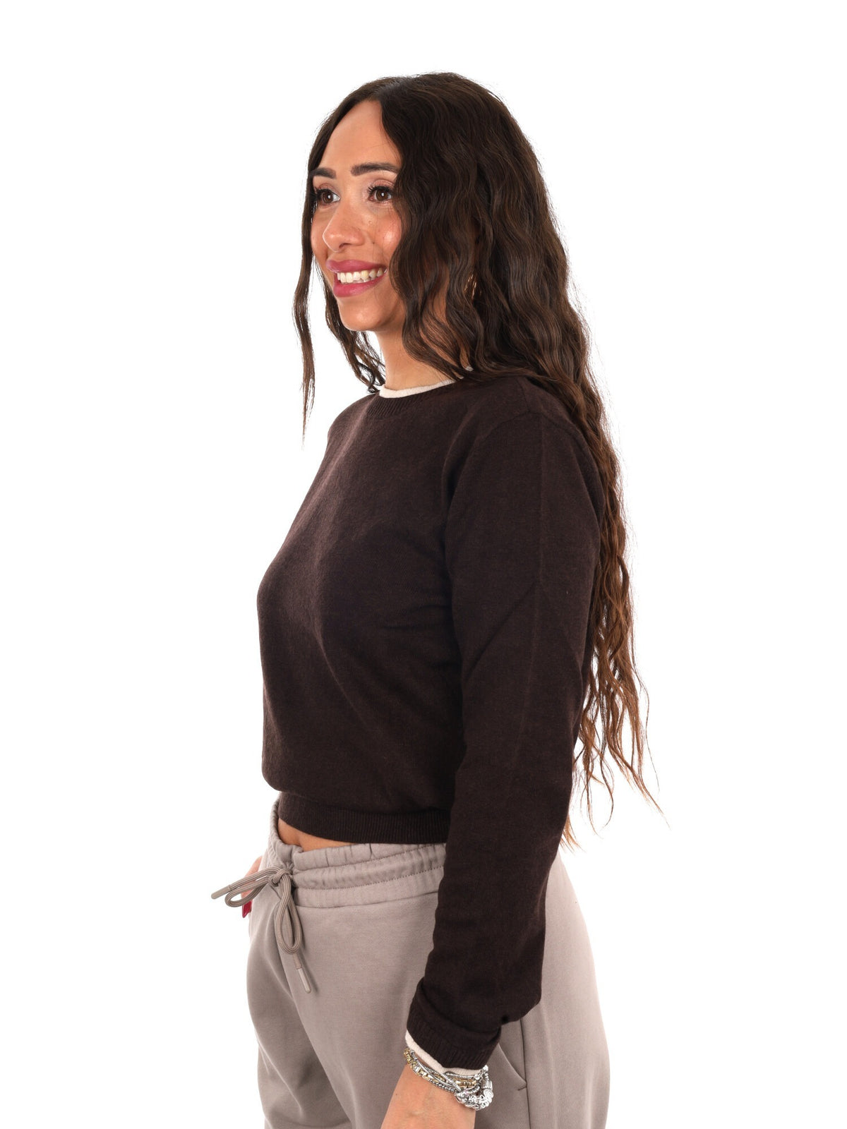 Armani excange pullo maglia da donna marrone
