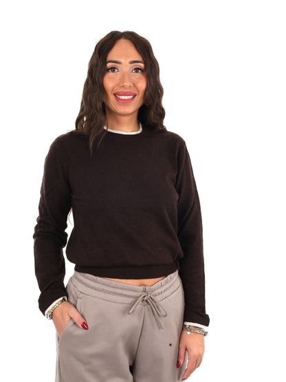 Armani excange pullo maglia da donna marrone