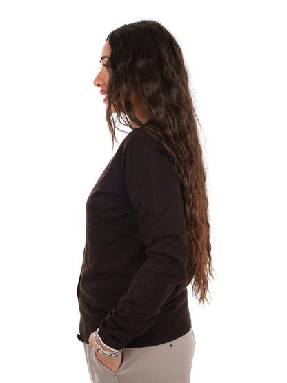 Armani excange cardi maglia da donna marrone