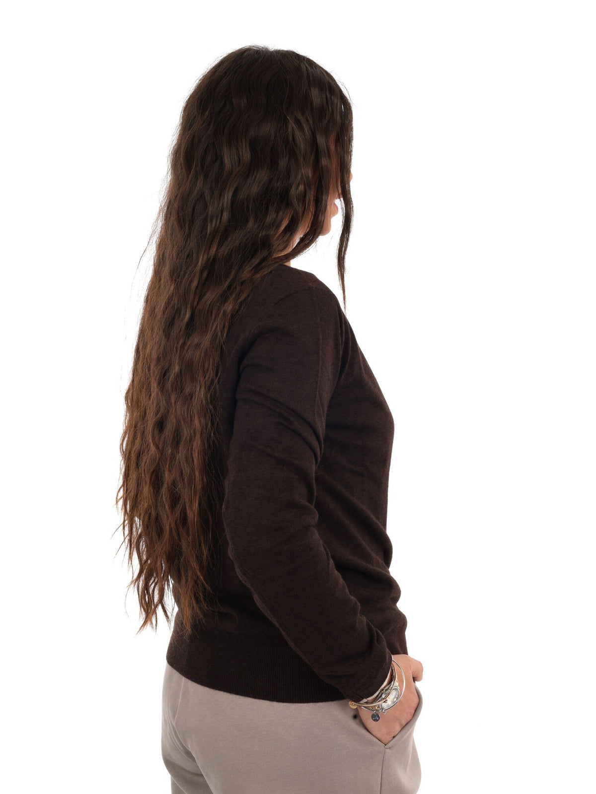 Armani excange cardi maglia da donna marrone