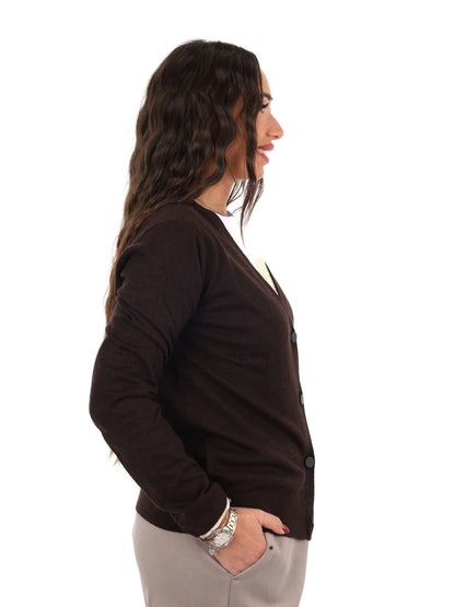 Armani excange cardi maglia da donna marrone