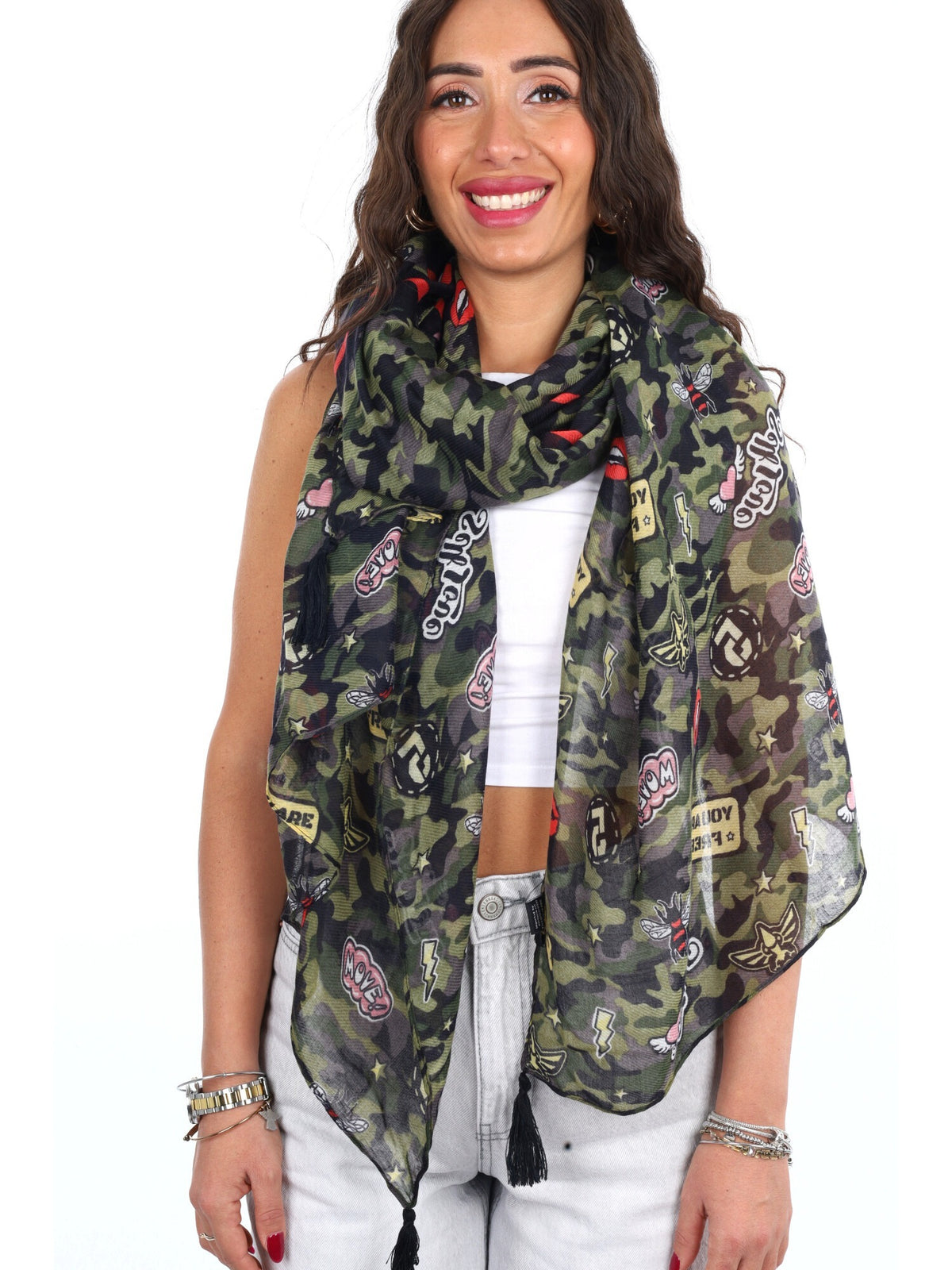 Pashbag pashmina da unisex mimetico