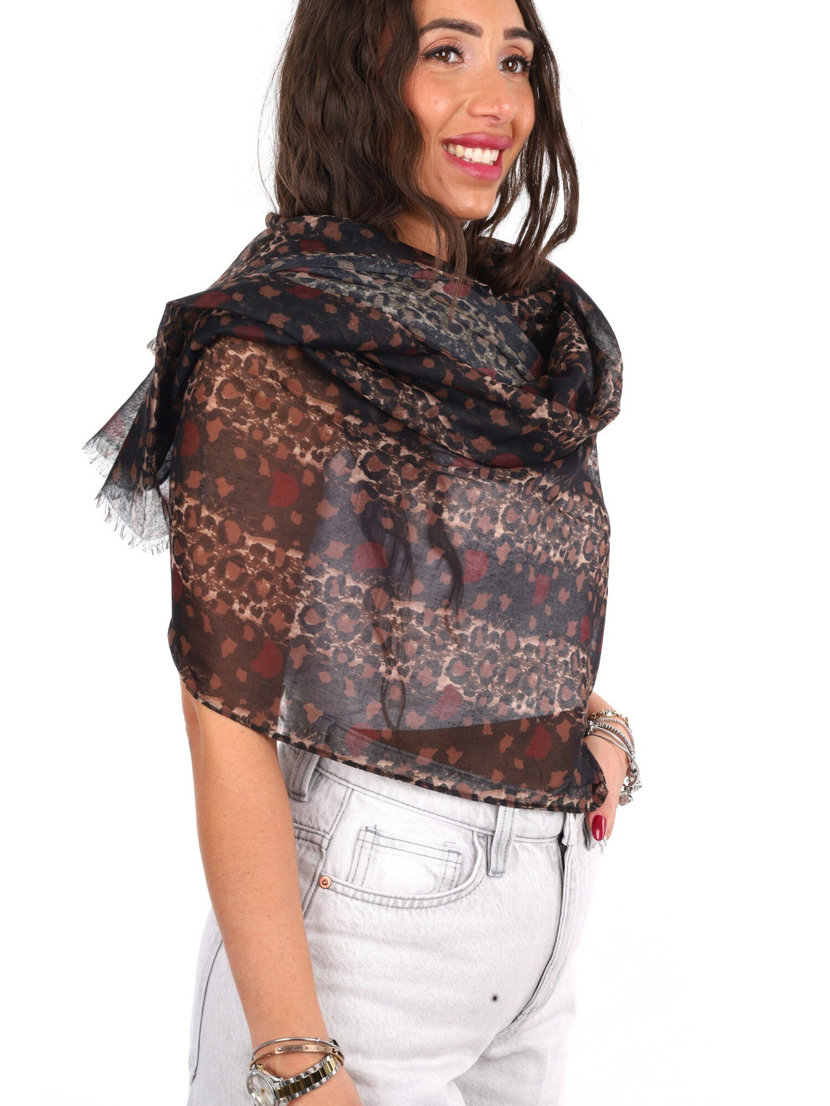 Pashbag golden pashmina da unisex maculato