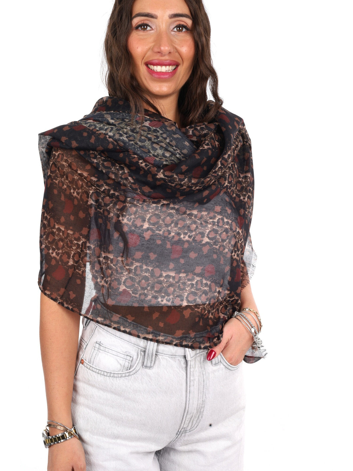 Pashbag golden pashmina da unisex maculato