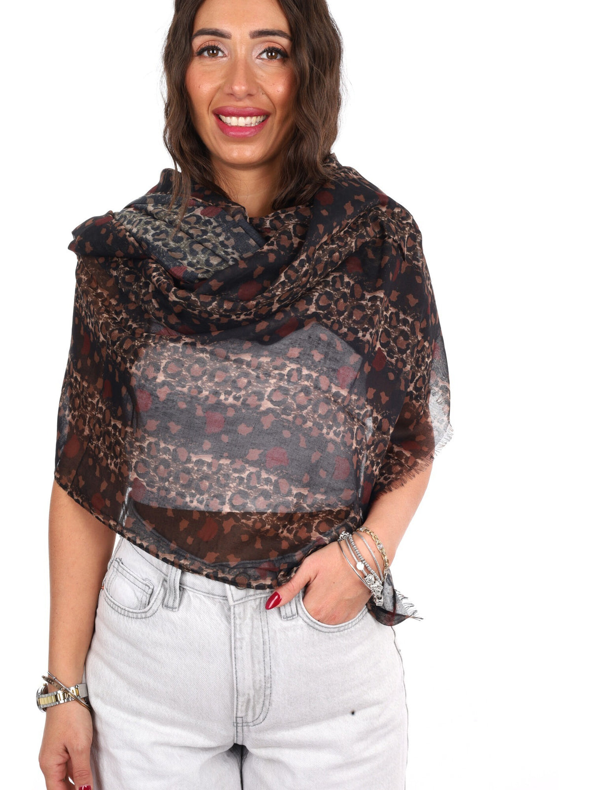 Pashbag golden pashmina da unisex maculato