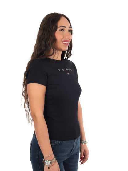 Tommy jeans bling te t-shirt da donna nero