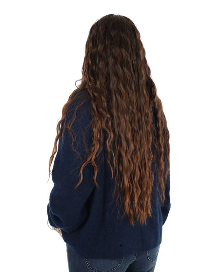 Tommy jeans mockneck maglia da donna blu