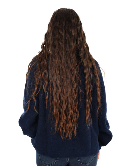 Tommy jeans mockneck maglia da donna blu