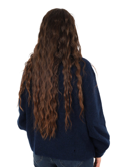 Tommy jeans mockneck maglia da donna blu