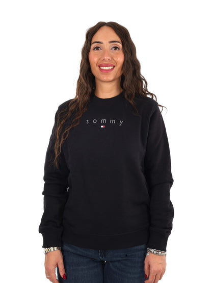 Tommy jeans bling cr felpa da donna nero