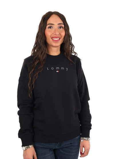 Tommy jeans bling cr felpa da donna nero
