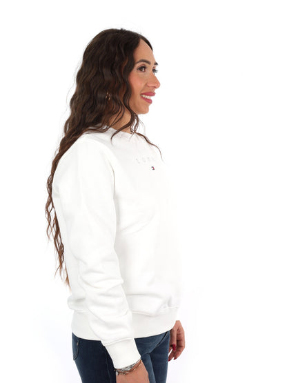 Tommy jeans bling cr felpa da donna bianco