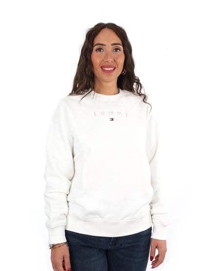 Tommy jeans bling cr felpa da donna bianco