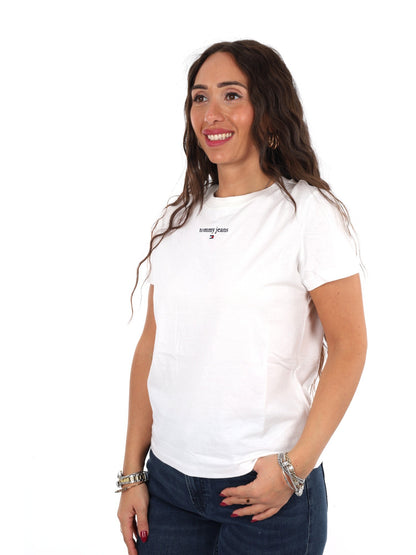 Tommy jeans re.class t-shirt da donna bianco