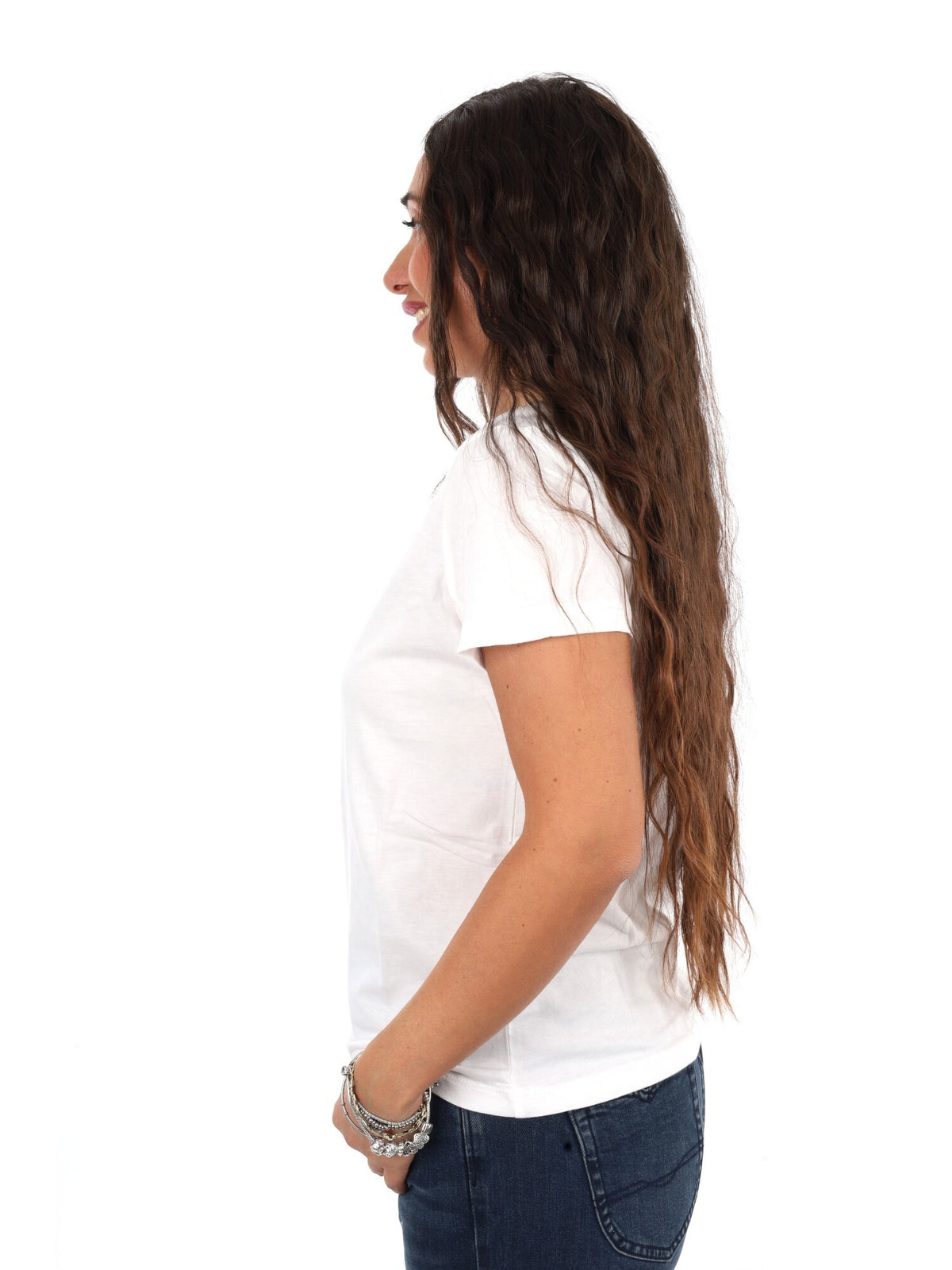 Tommy jeans re.class t-shirt da donna bianco