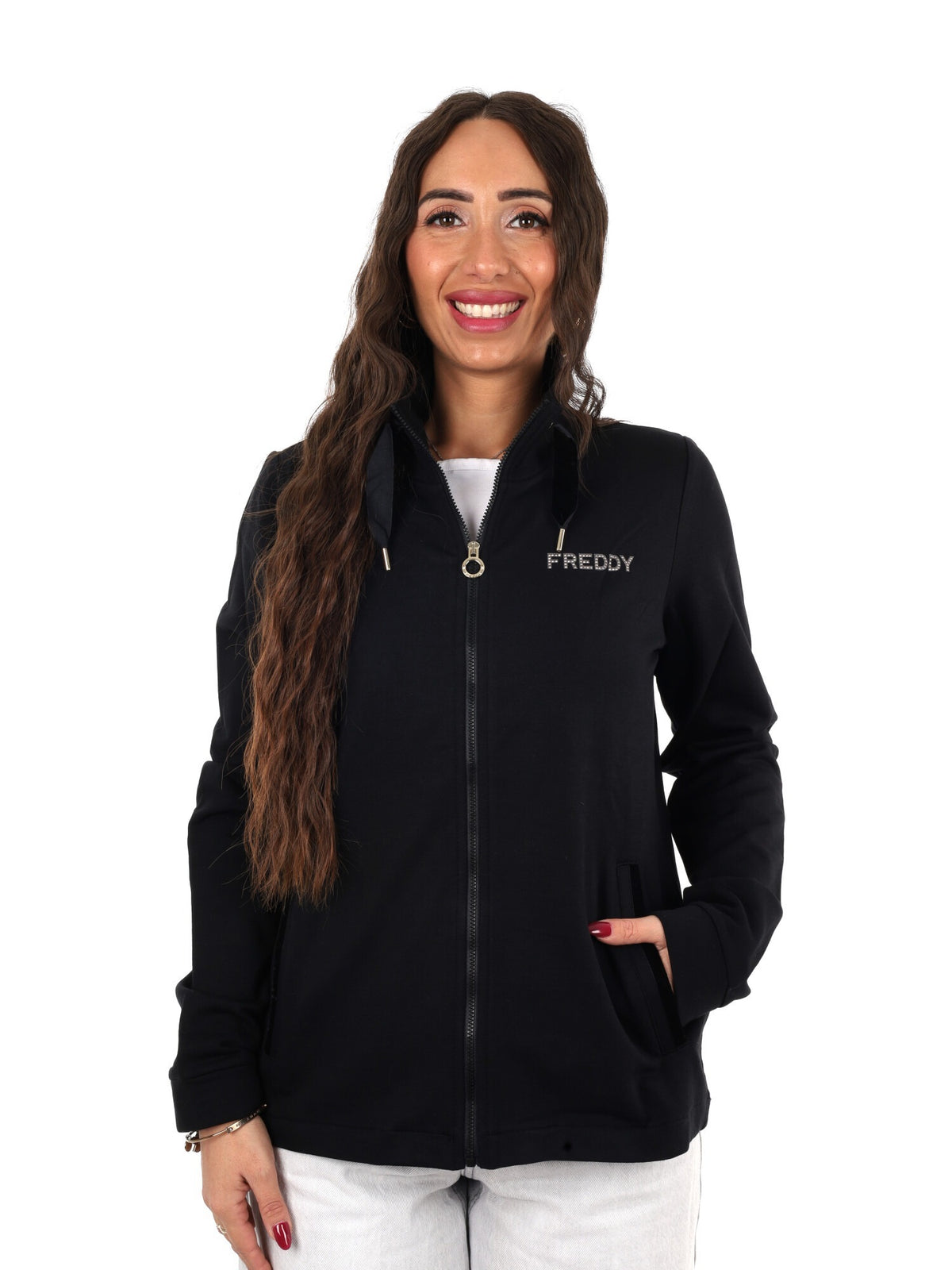 Freddy college luxe felpa da donna nero