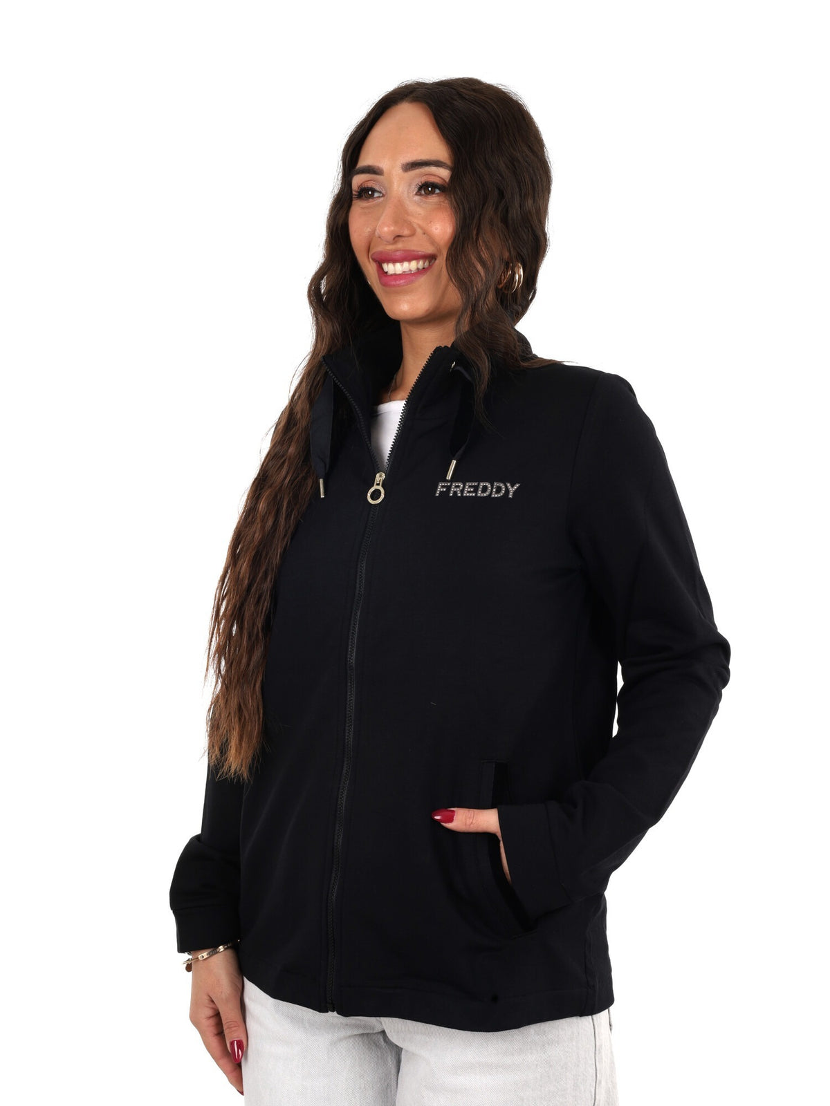 Freddy college luxe felpa da donna nero