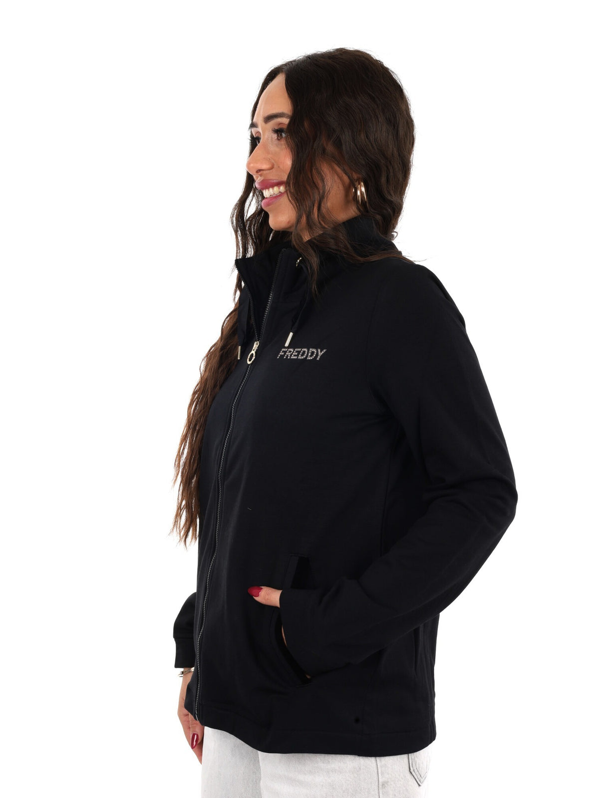 Freddy college luxe felpa da donna nero