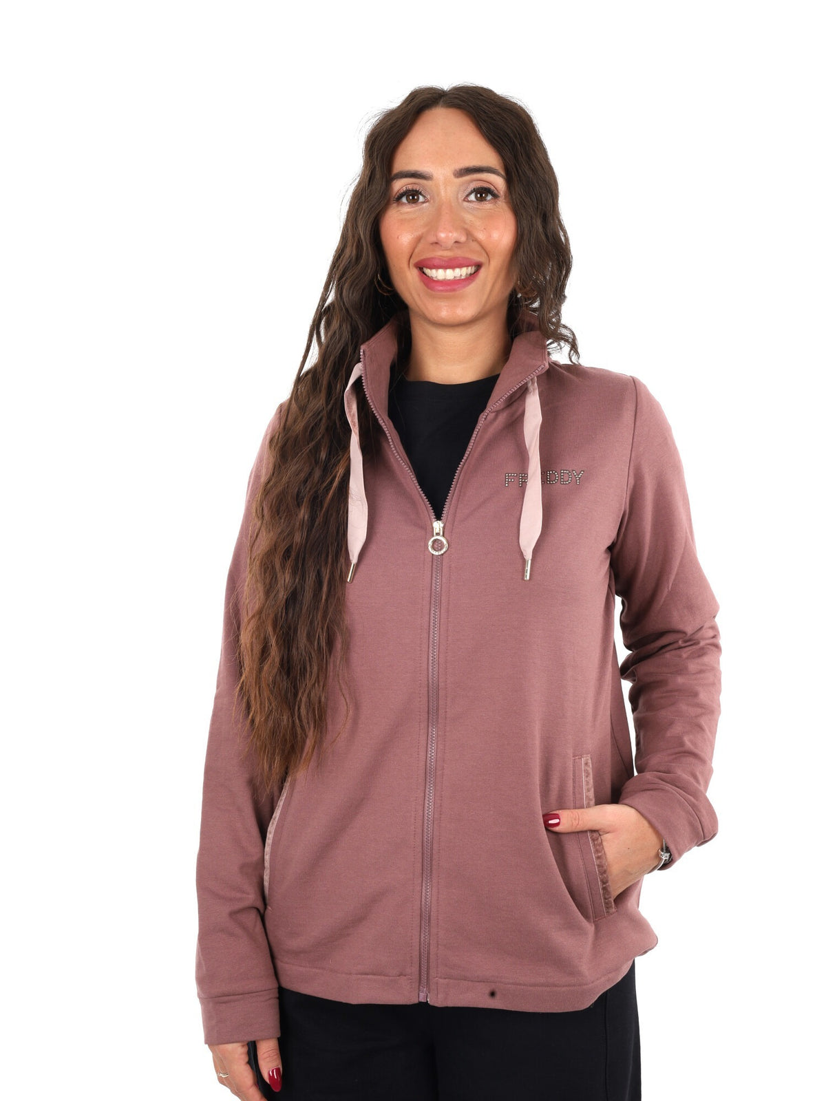 Freddy college luxe felpa da donna malva