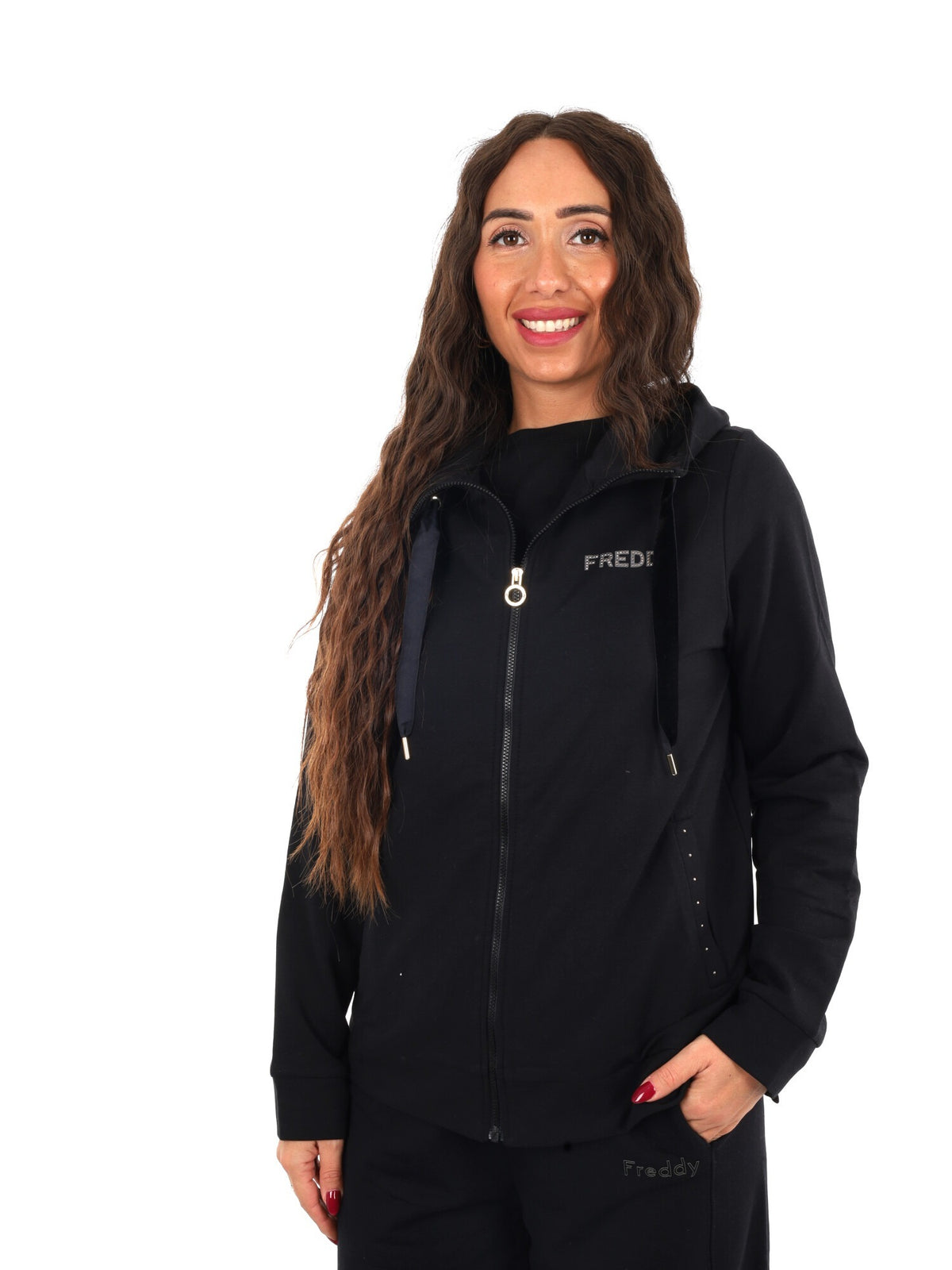 Freddy college luxe felpa da donna nero