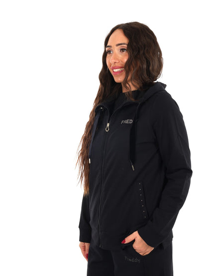 Freddy college luxe felpa da donna nero