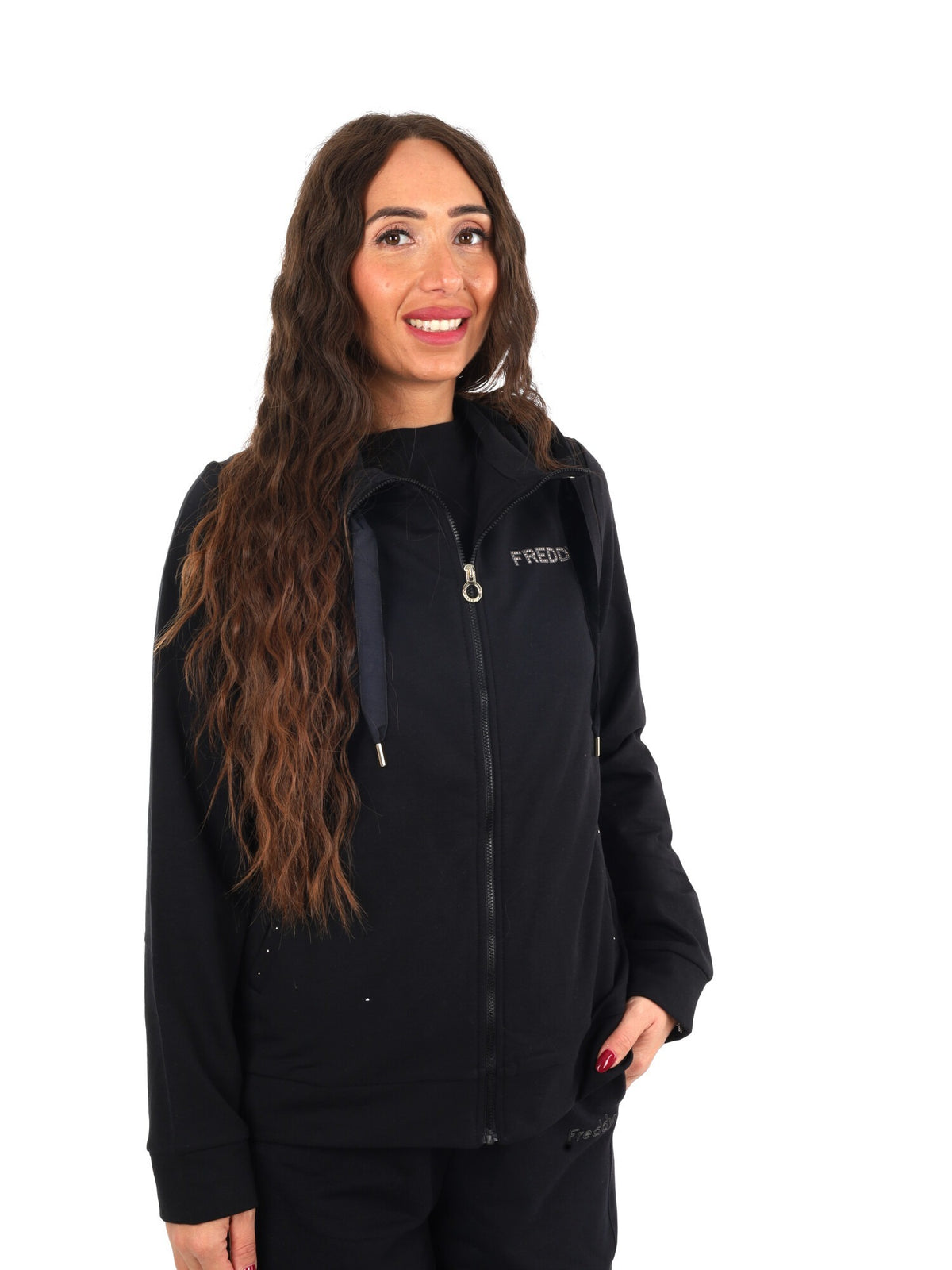 Freddy college luxe felpa da donna nero