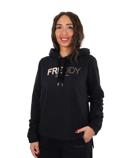 Freddy college luxe felpa da donna nero
