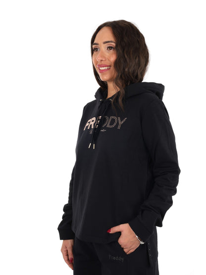 Freddy college luxe felpa da donna nero
