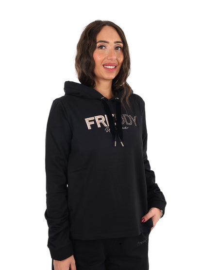 Freddy college luxe felpa da donna nero