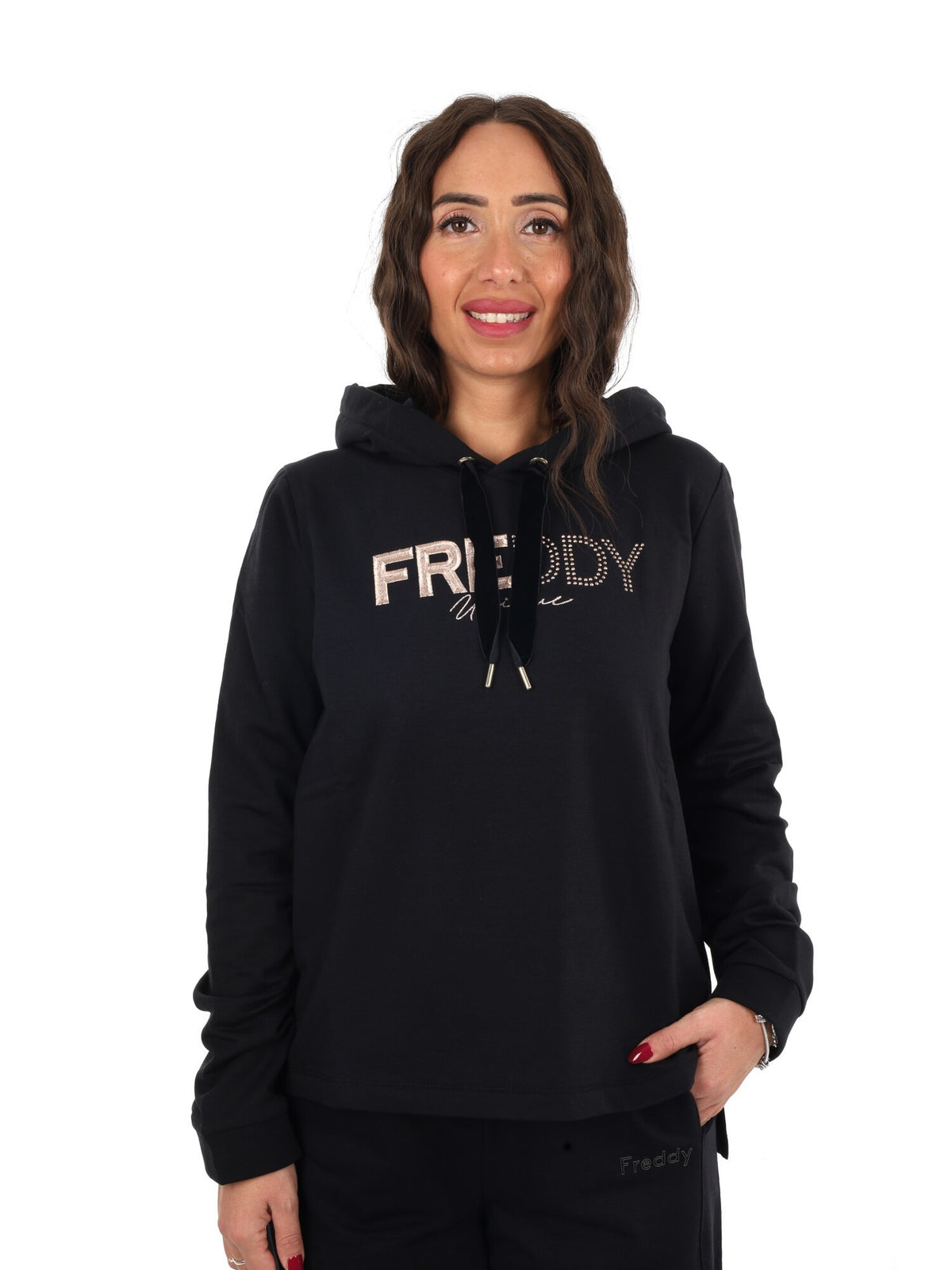 Freddy college luxe felpa da donna nero