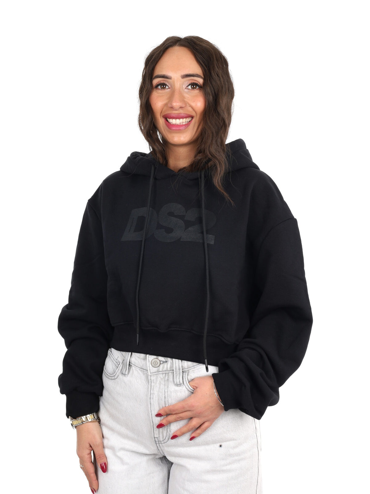 DS2 felpa cappuccio da donna nero