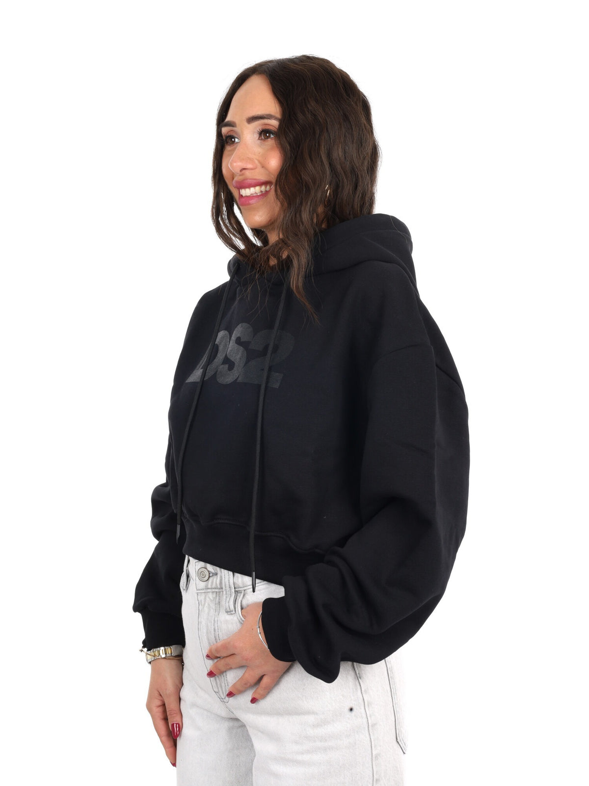 DS2 felpa cappuccio da donna nero