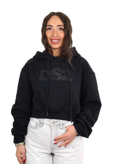 DS2 felpa cappuccio da donna nero