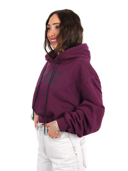DS2 felpa cappuccio da donna viola