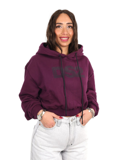 DS2 felpa cappuccio da donna viola