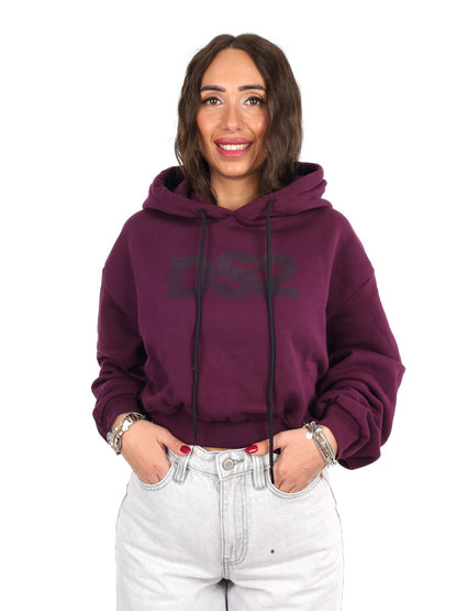 DS2 felpa cappuccio da donna viola