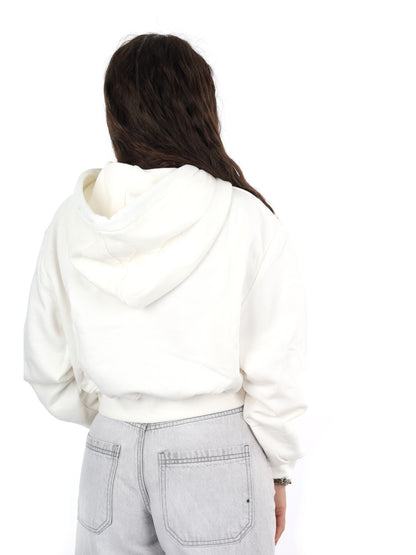 DS2 felpa cappuccio da donna bianco