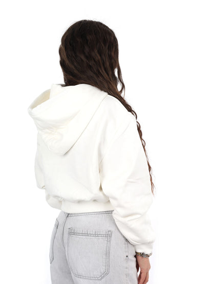 DS2 felpa cappuccio da donna bianco