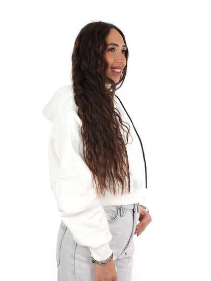 DS2 felpa cappuccio da donna bianco