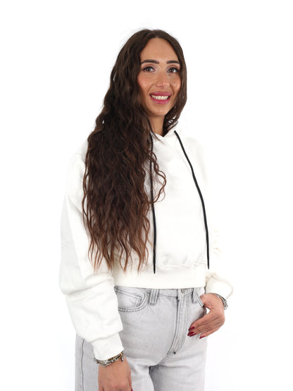 DS2 felpa cappuccio da donna bianco