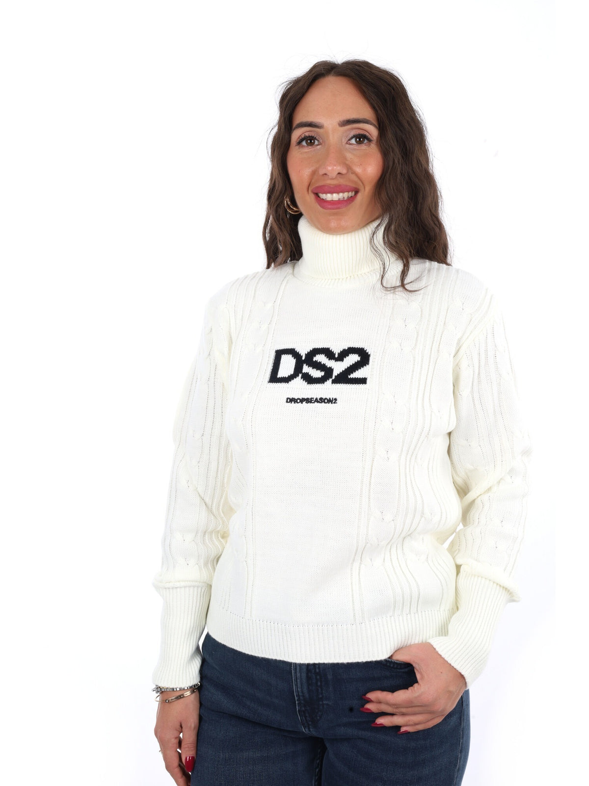 DS2 maglia da donna bianco