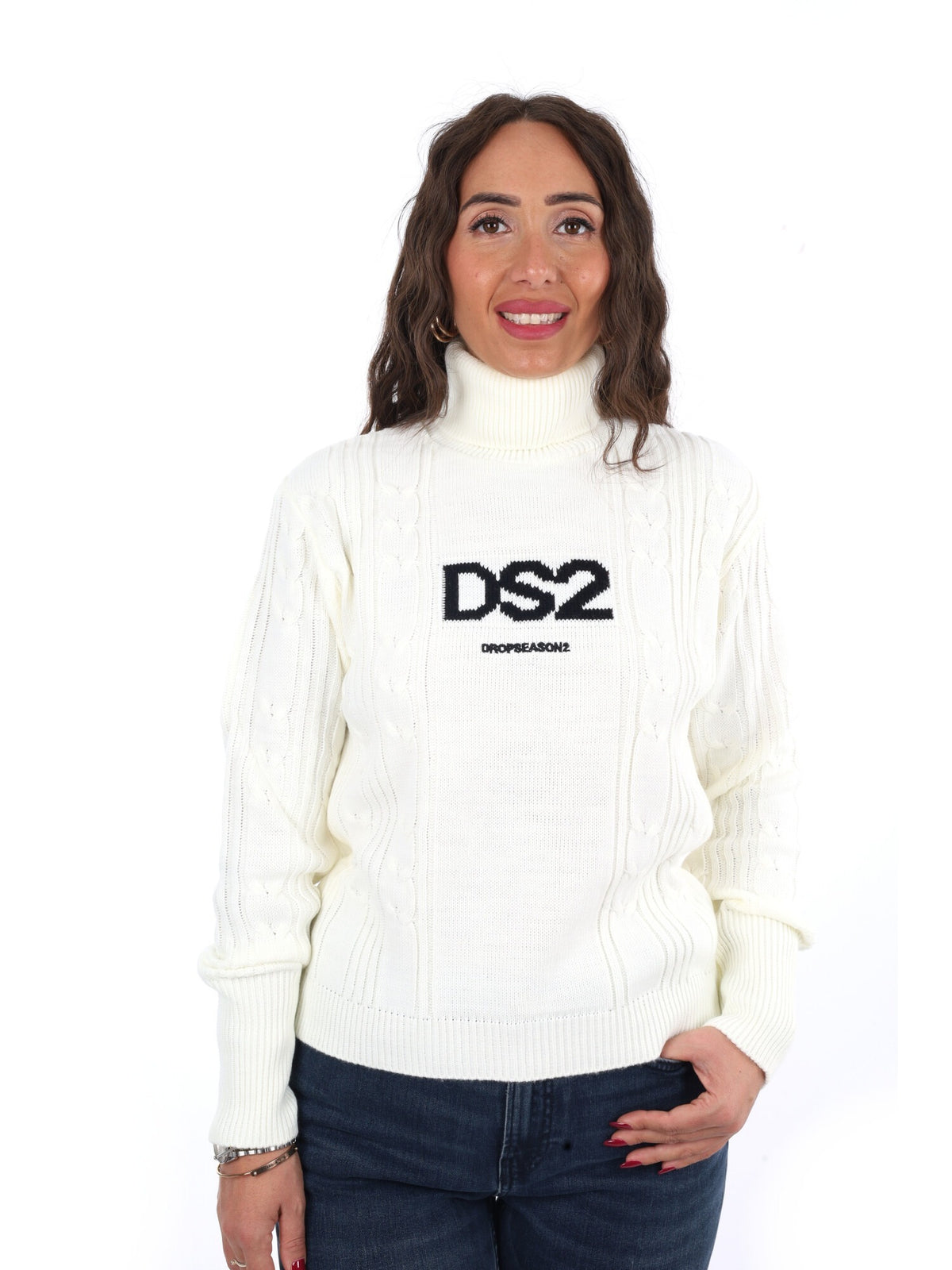 DS2 maglia da donna bianco