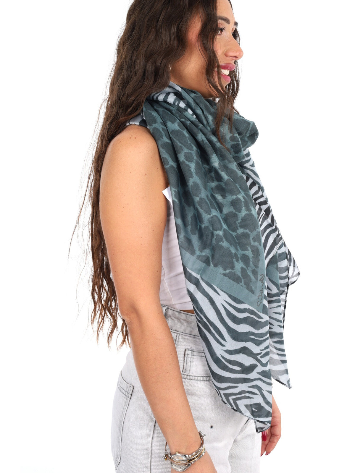Y-not foulard rayon da unisex nero